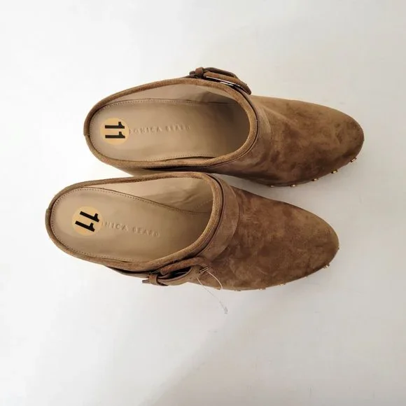 Veronica Beard Dacey Pecan Suede Clogs New - Picture 4 of 7